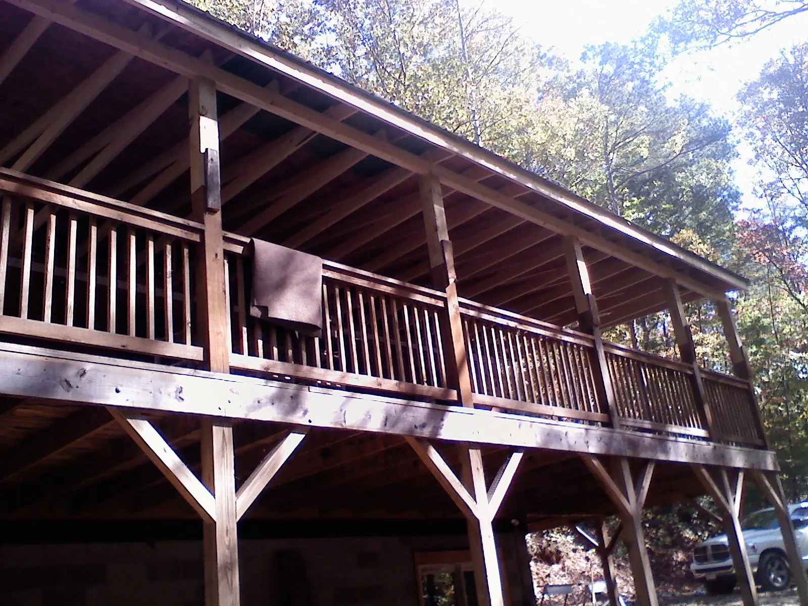Timber framing under a new elevated porch and deck — Roof Leak Repair in Eldred by Roofing Brothers